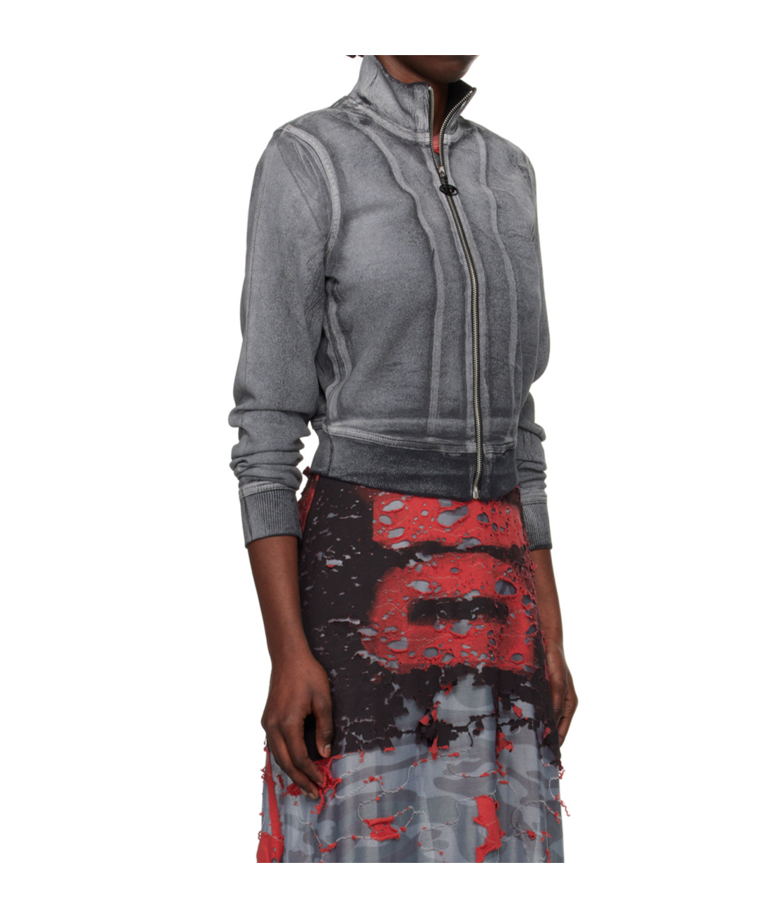 Diesel D-emy-s Track Jacket In Gray