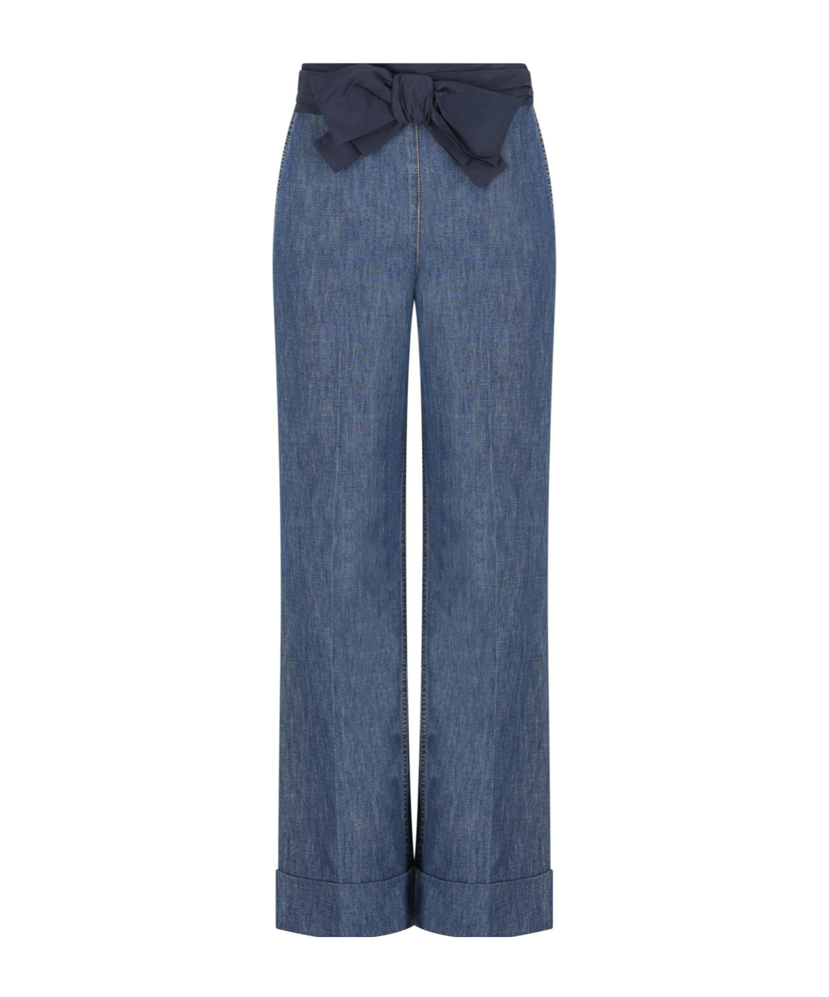 Valentino Straight-leg Wide-leg Pants In Blue