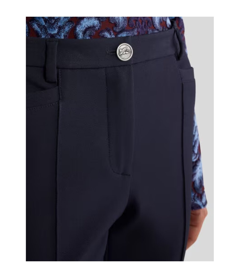 Etro Button-fastening Flared Trousers In Blue