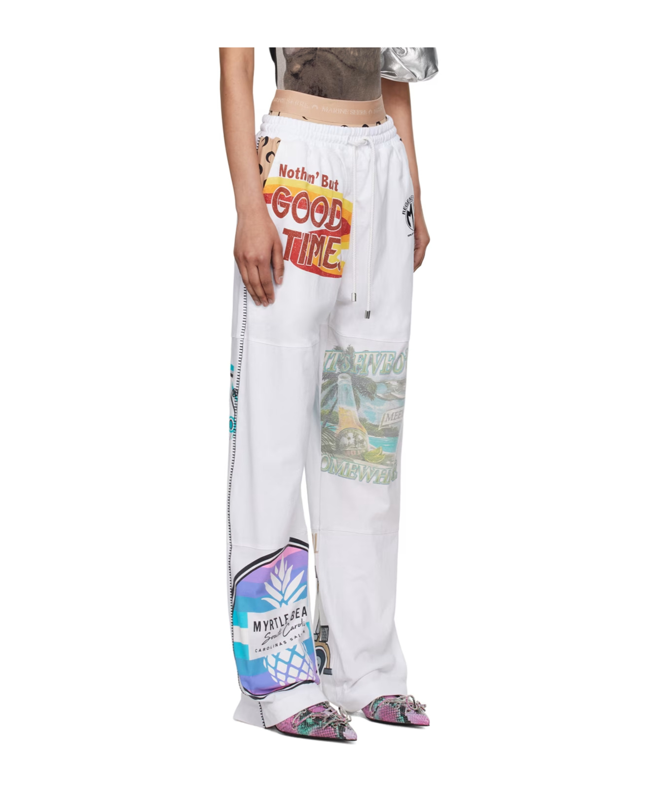 MARINE SERRE REGENERATED GRAPHIC SWEATPANTS