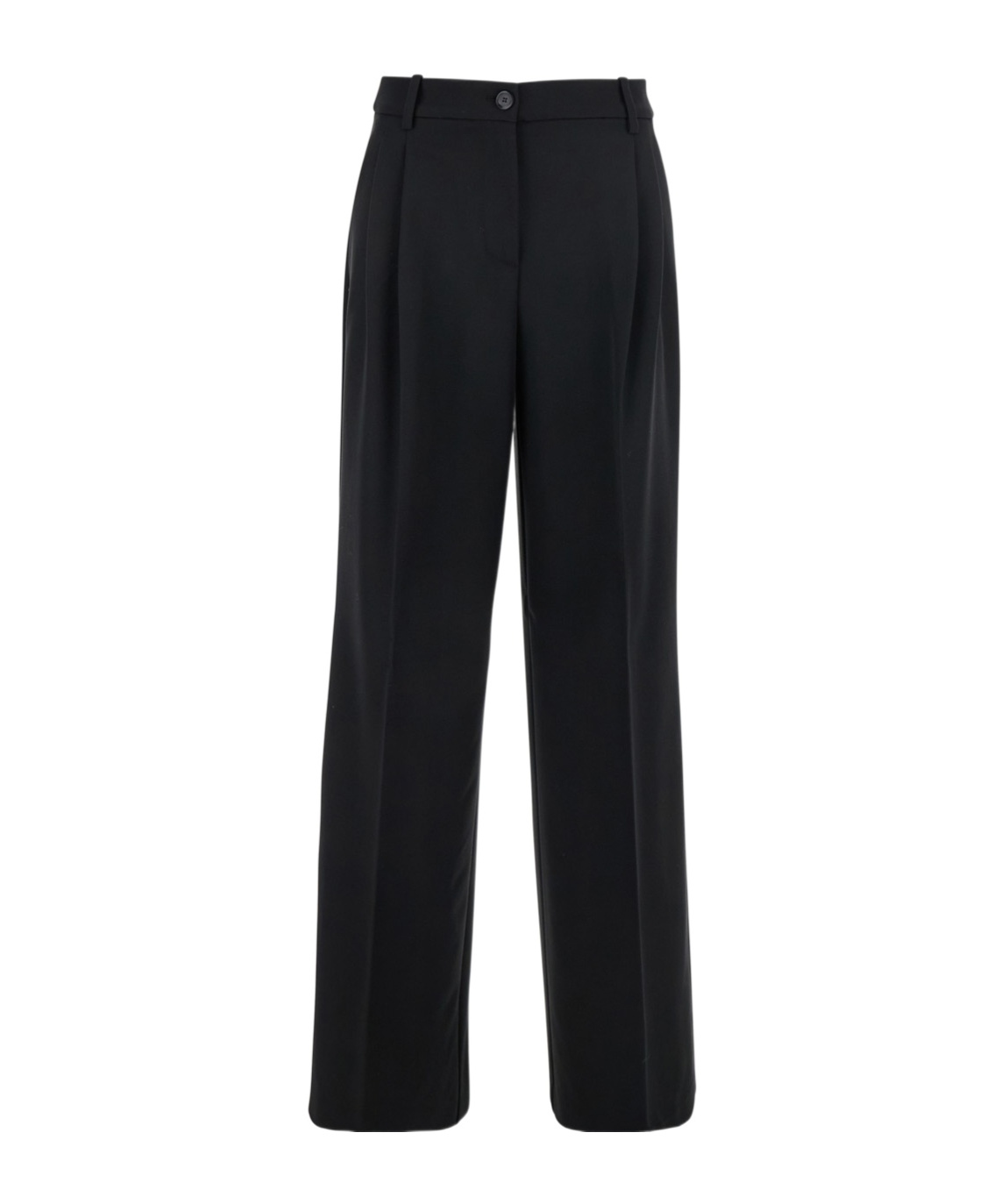 Pinko Black Tailored Trousers With Front Pleats In Cotton Woman In Black