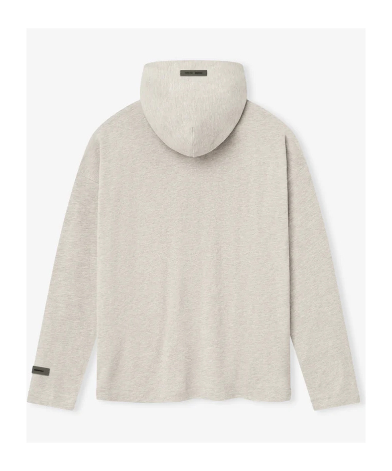 Essentials Long-sleeved Hooded Sweatshirt In White