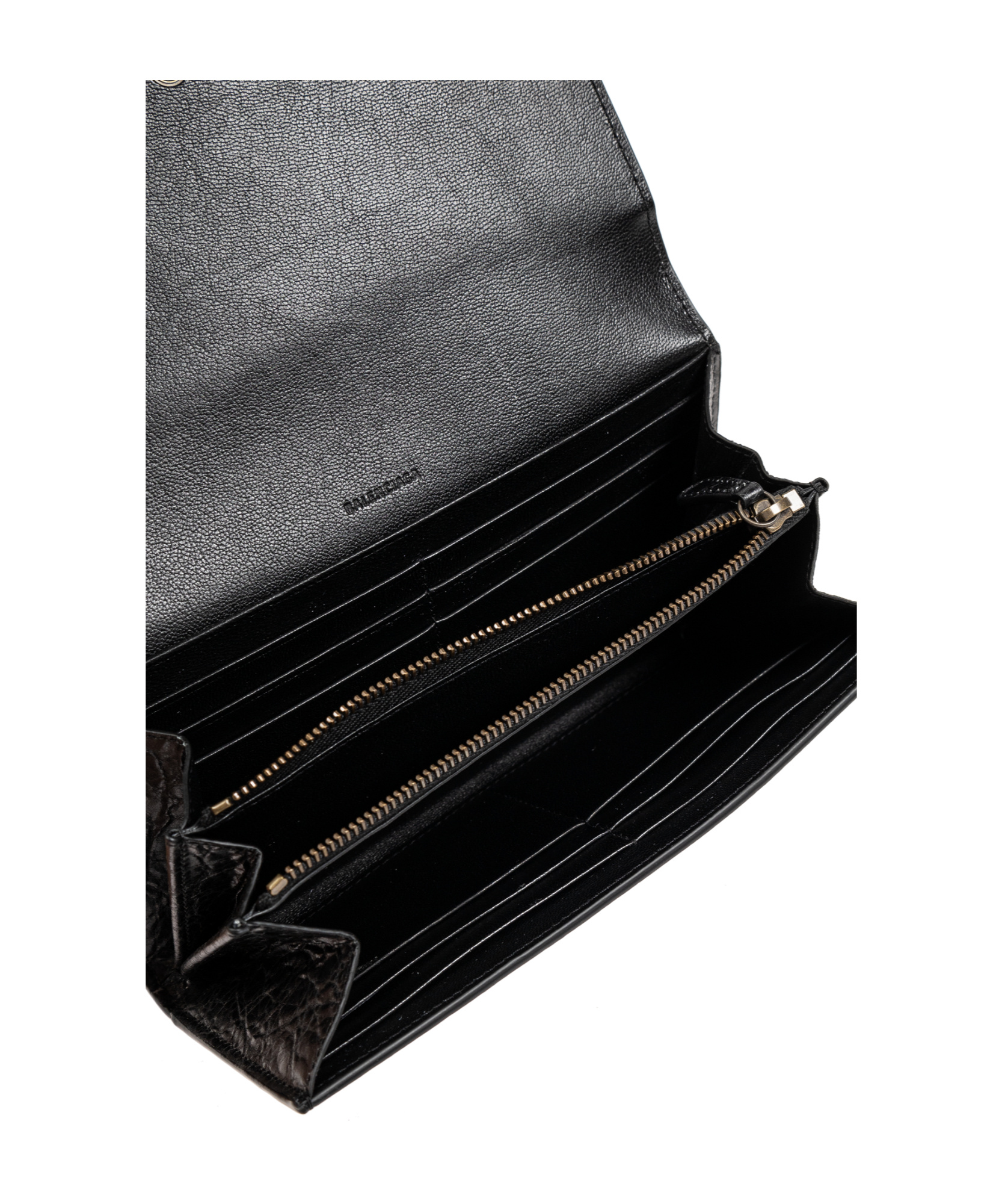 Balenciaga Stud-embellished Wallet In Black