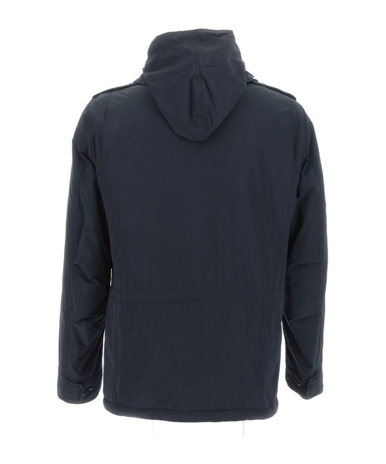 Aspesi Flap-pocketed Hooded Military Jacket In Black