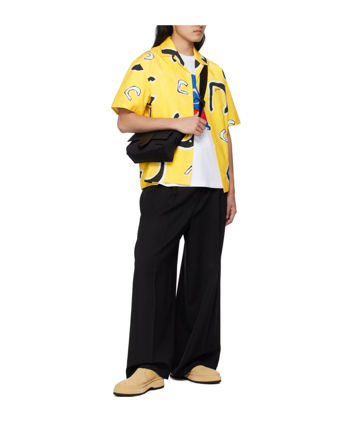 Jacquemus La Chemise Jean Monogramme Black Yellow In Yellow