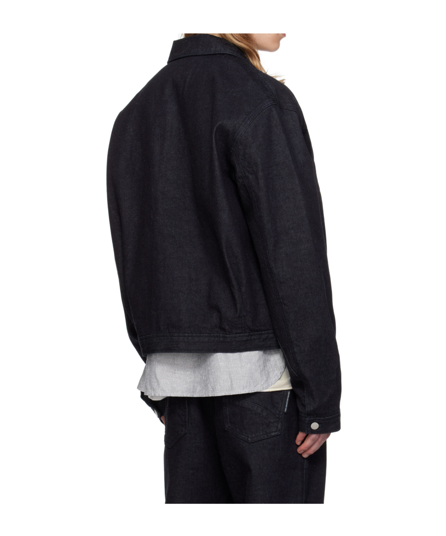 Post Archive Faction (paf) Navy 8.0 Right Denim Jacket In Black