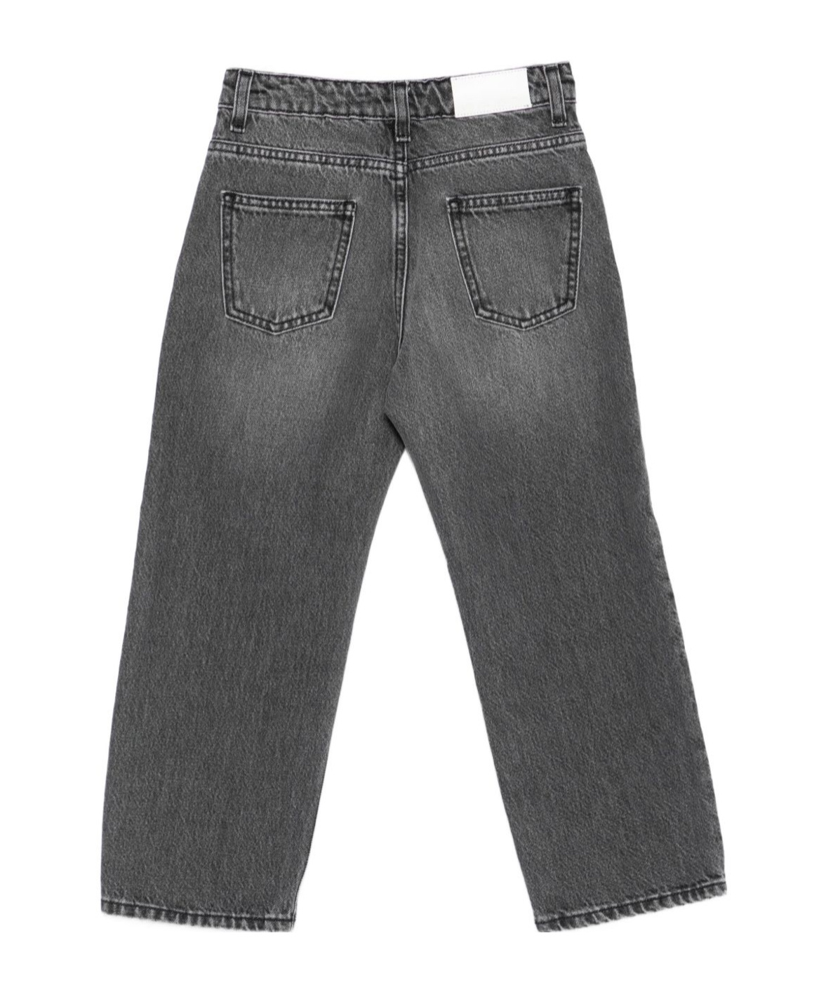 Msgm Logo-embroidered Jeans In Gray