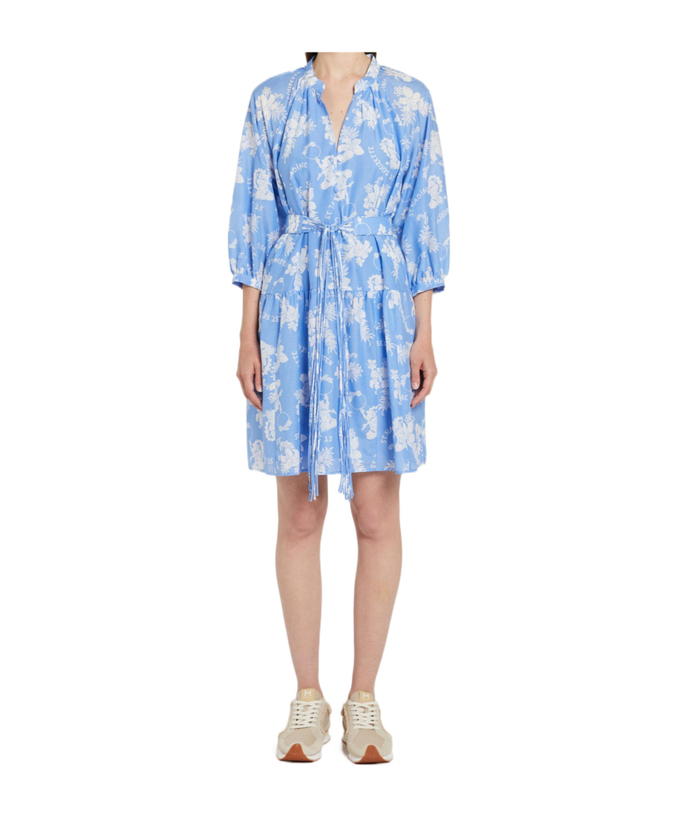Shop Marella Muslin Dress In Blue