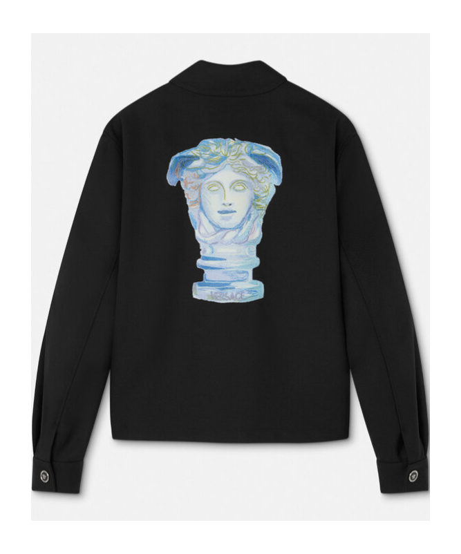 Versace Medusa Head-embroidered Jacket In Black
