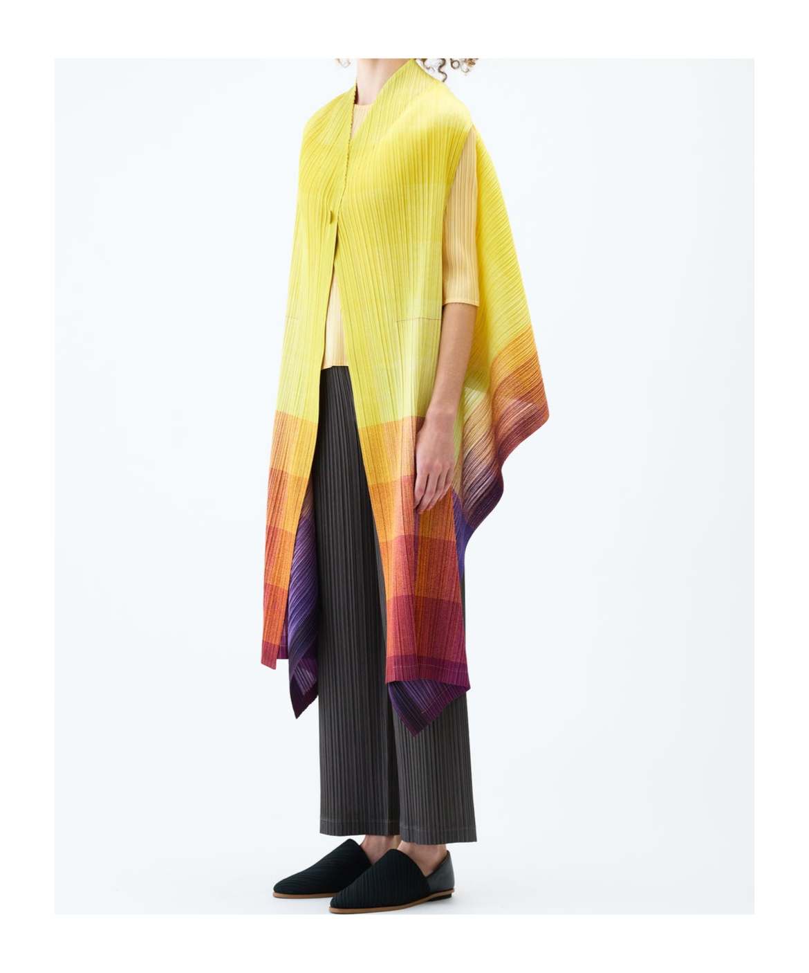 Issey Miyake Photon Cardigan In Yellow