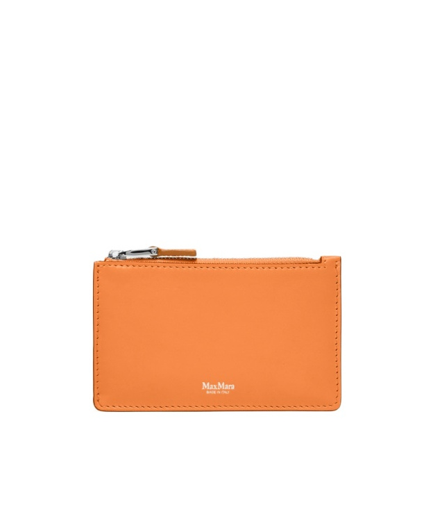 Max Mara Leather Card Holder In Orange