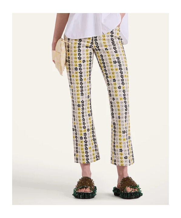 La Doublej The Cropped Flare Jean In Yellow