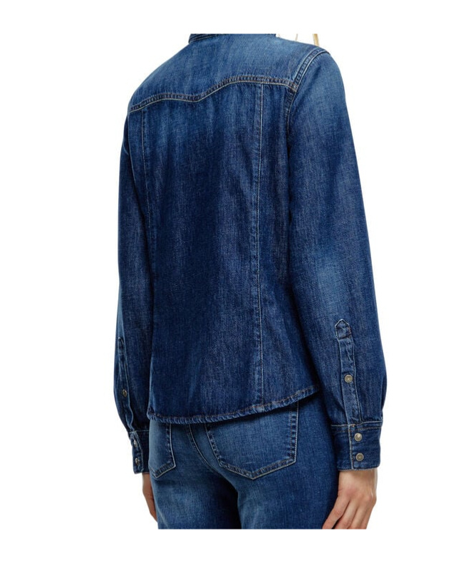 Diesel Western Shirt In Denim In Blue