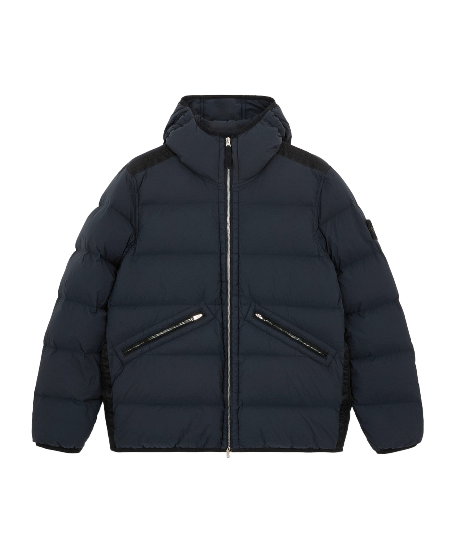 Stone Island Compass-logo Hooded Jacket In Blue