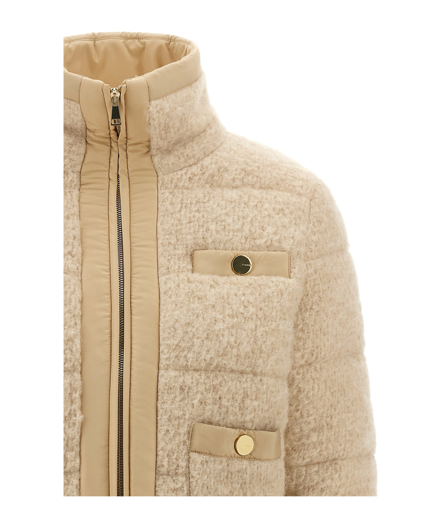Pinko Raquel Puffer Jackets Beige In Neutral