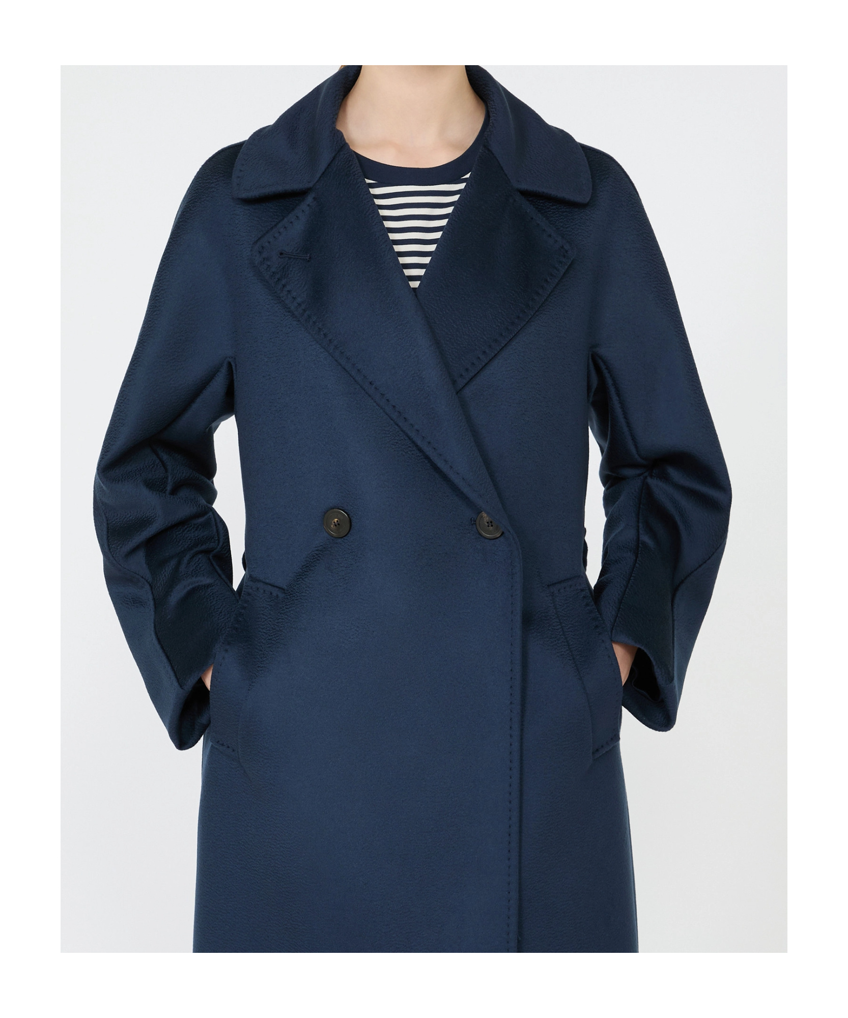 Weekend Max Mara Double Breasted Coat In Blue