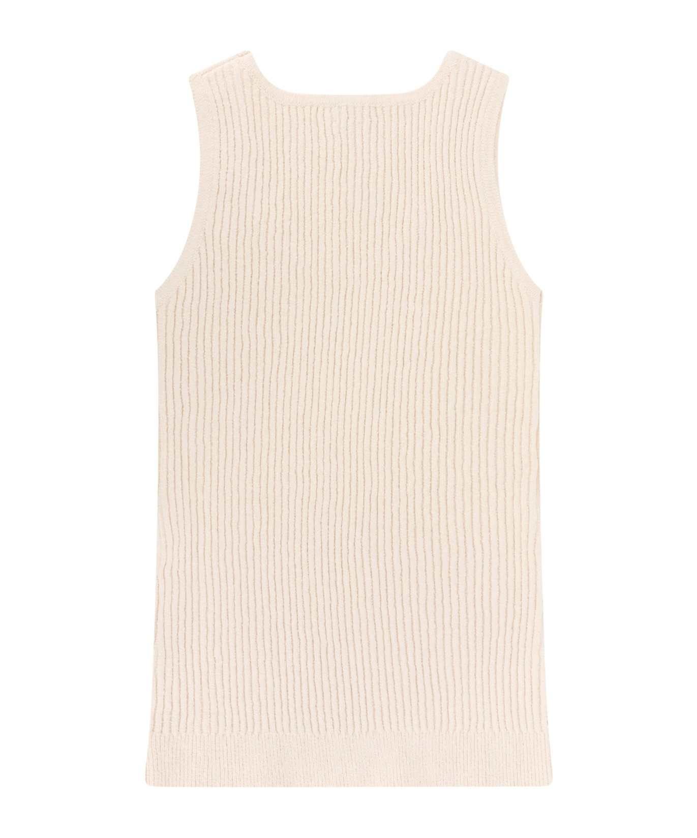 Totême Ribbed Knitted Top In White