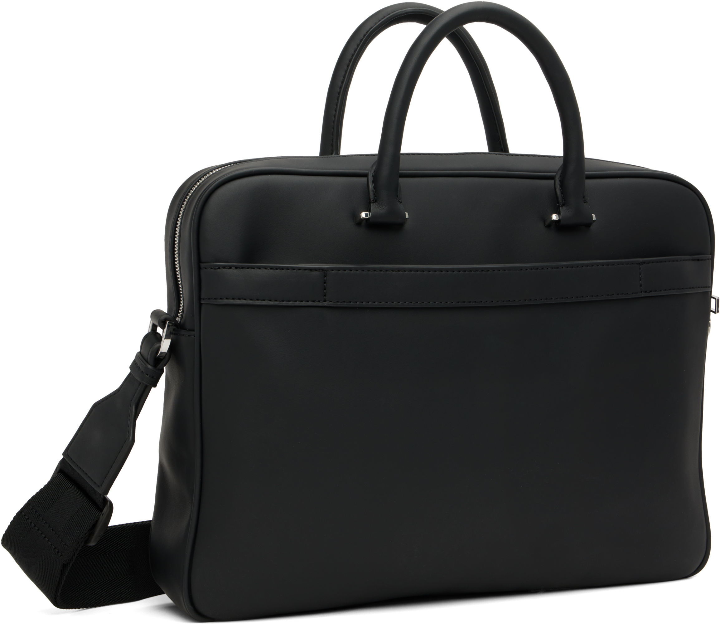 Hugo Boss Black Structured Signature Trims Briefcase In Black