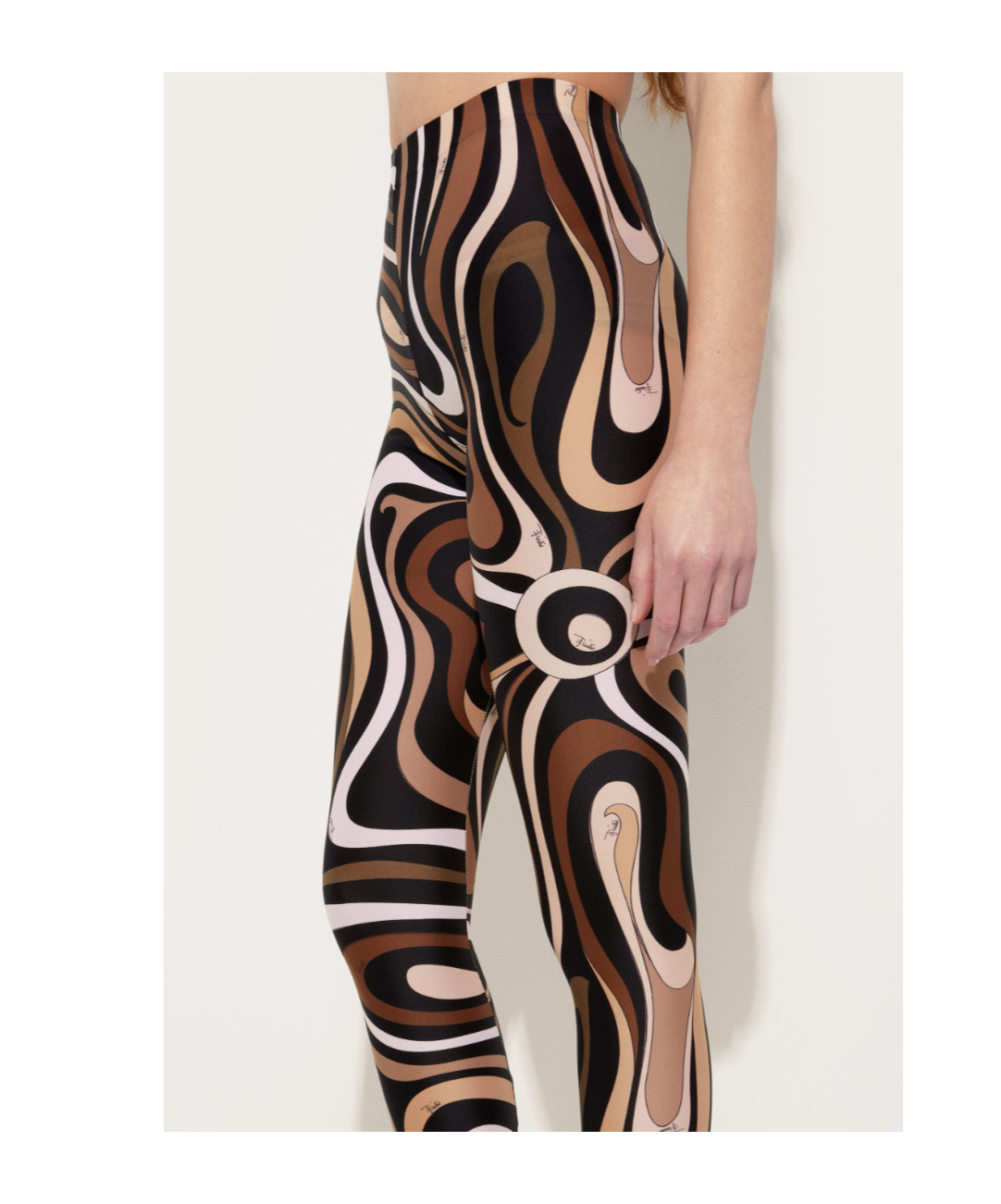Pucci High-waisted Stretch Fit Ankle Length Leggings In Brown