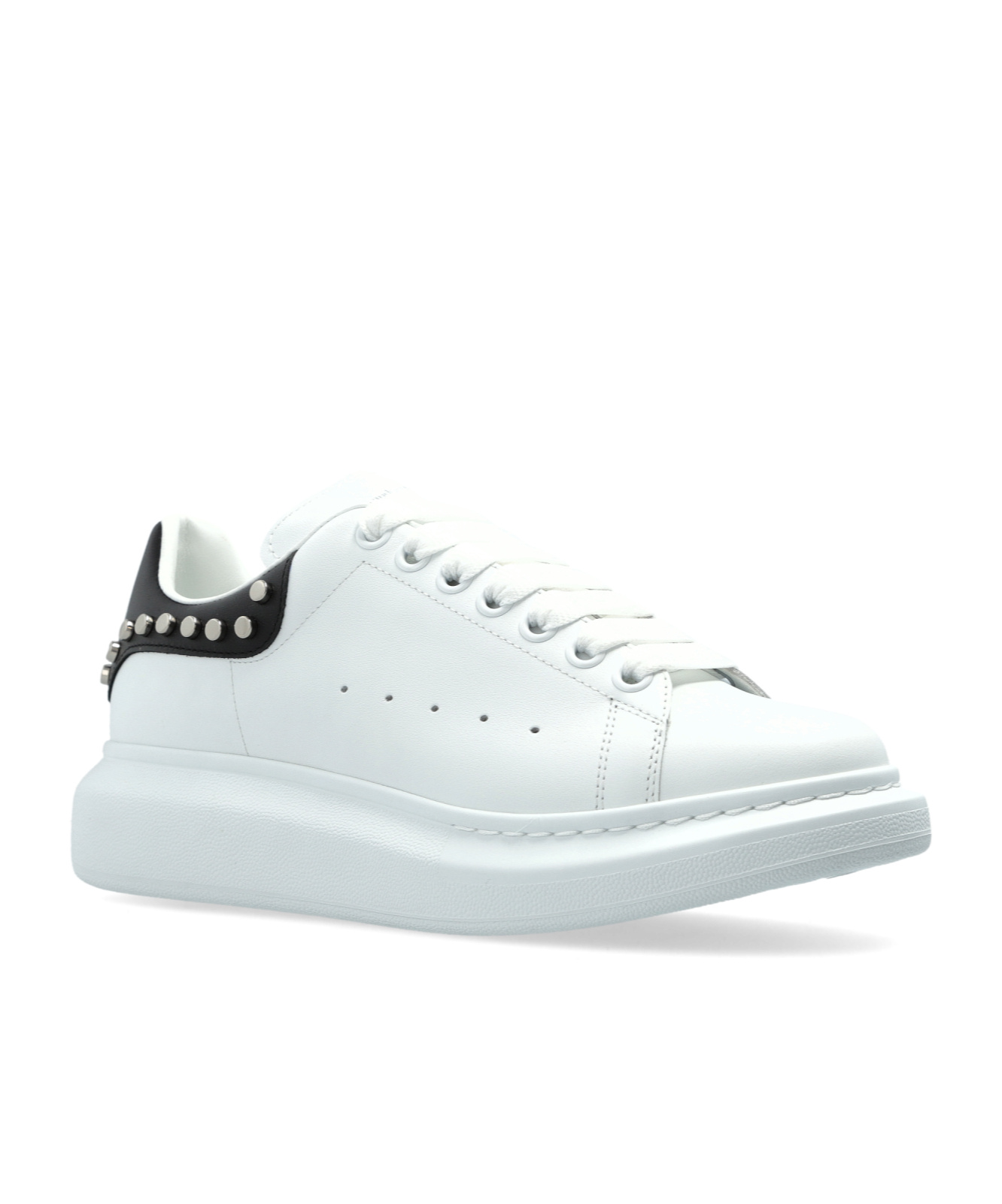 Alexander Mcqueen Stud-embellished Platform Sneakers In White
