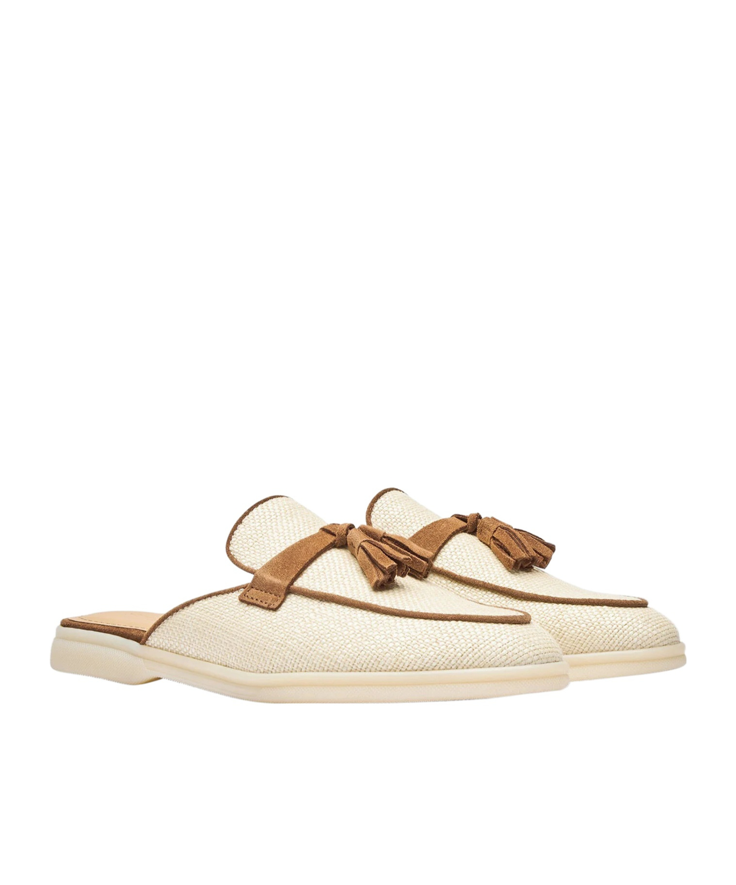 Scarosso Lucrezia Tassel-detailed Slip-on Mules In Neutral