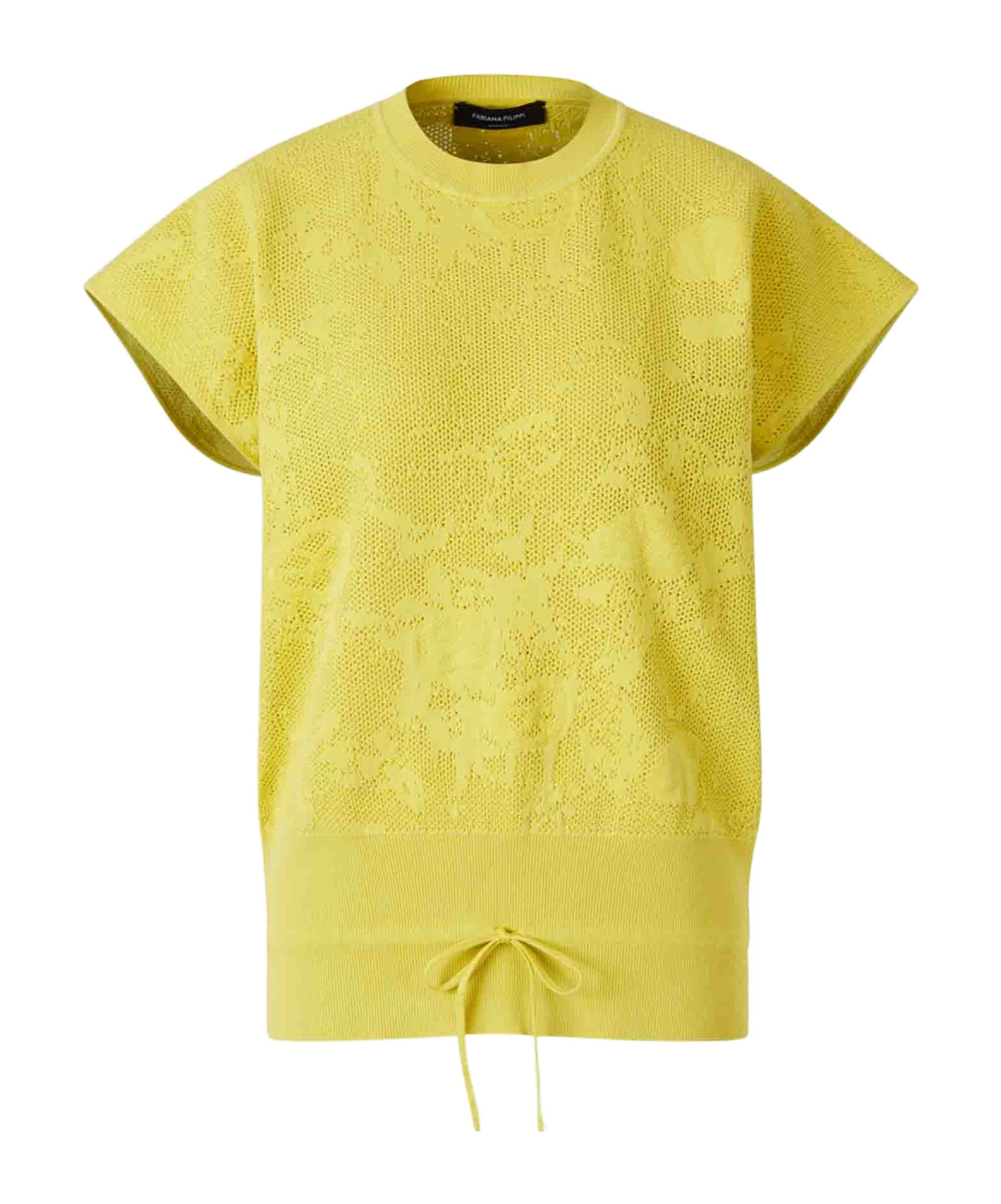 Fabiana Filippi Short-sleeved Knitted T-shirt In Yellow