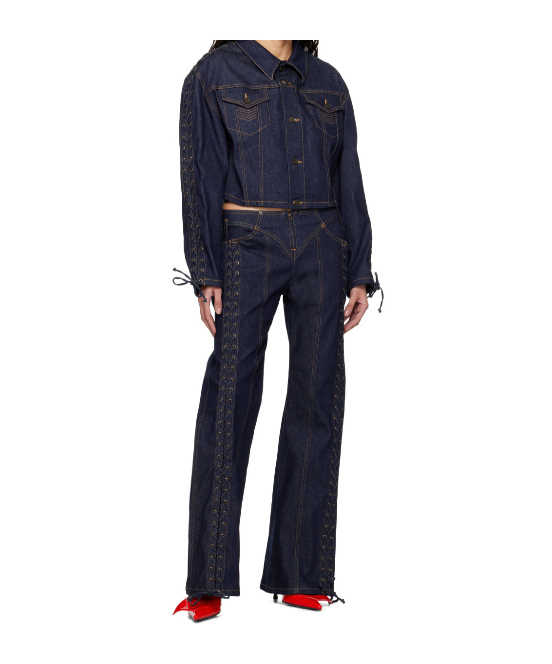 Jean Paul Gaultier Lace-up Low-waist Jeans