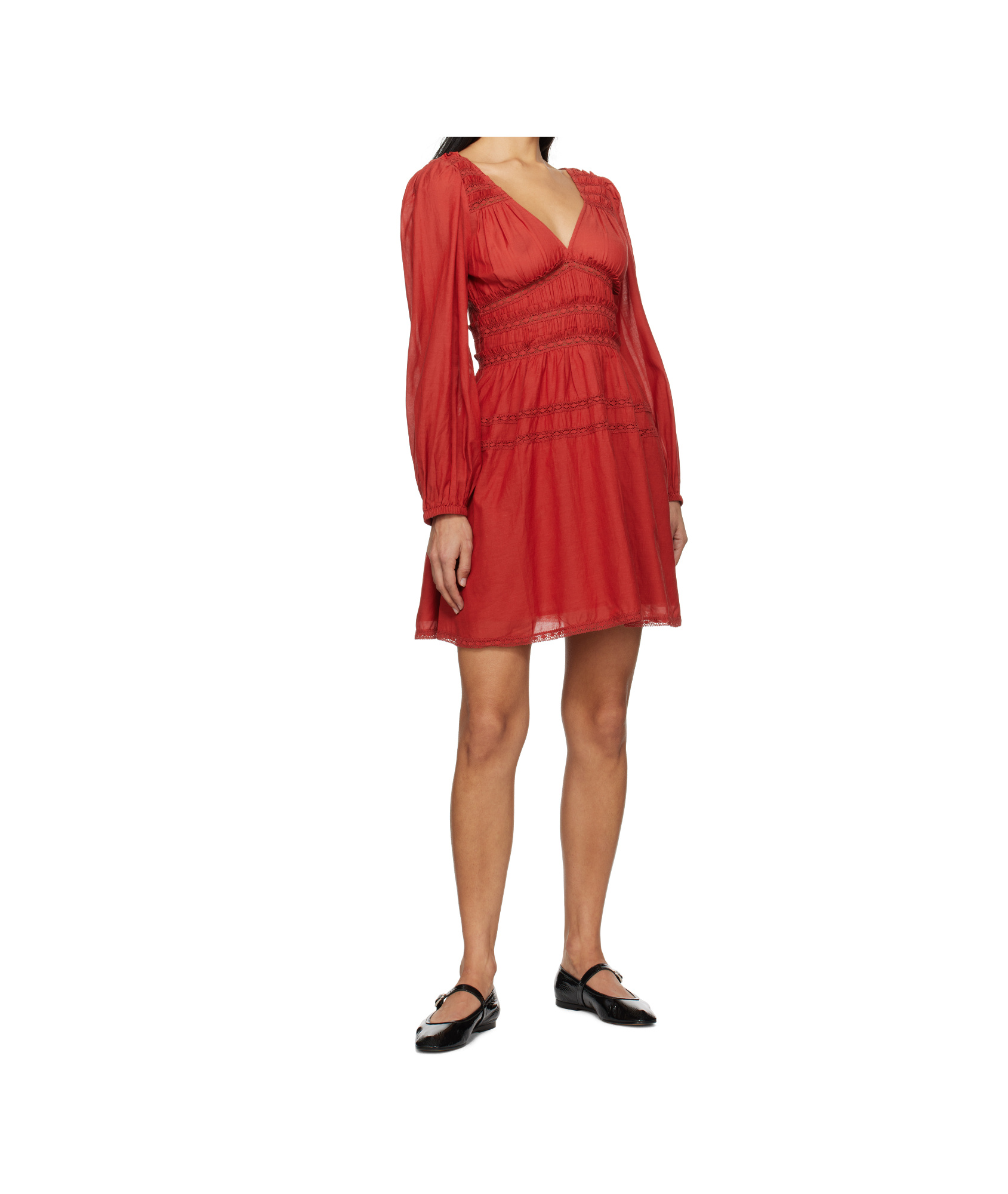 Sea Long Sleeve Dress In Red