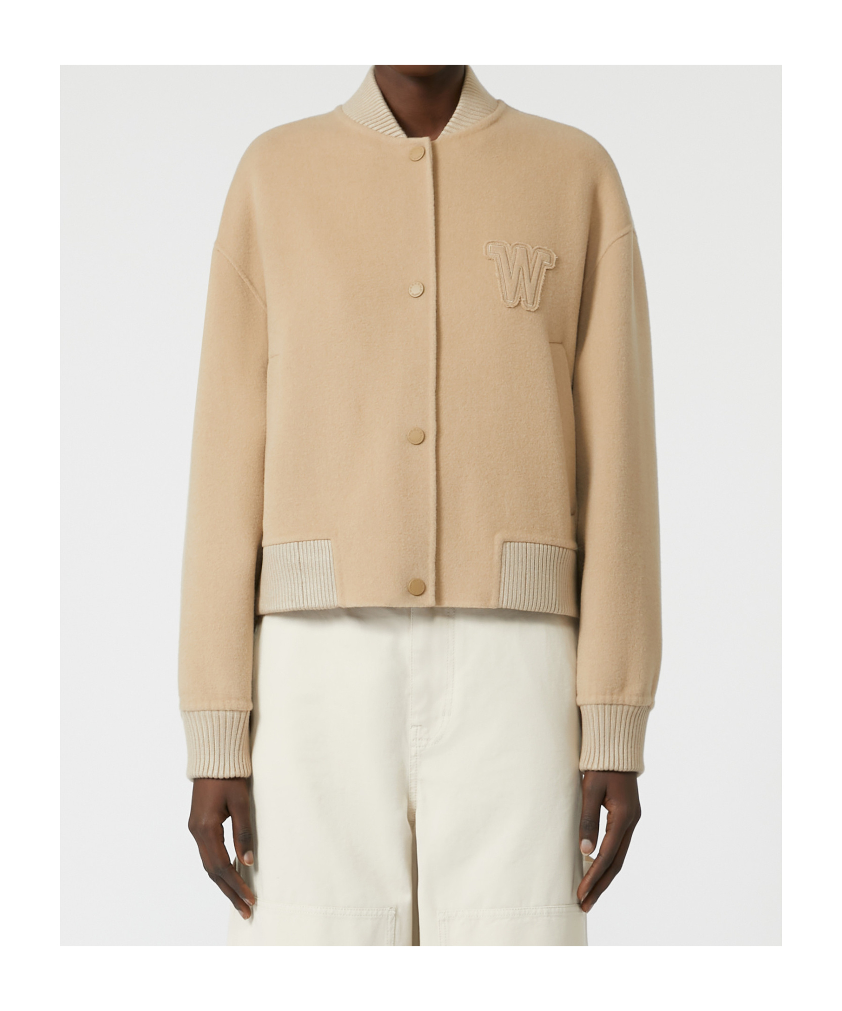 Weekend Max Mara Patch-detail Wool-blend Jacket In Neutral