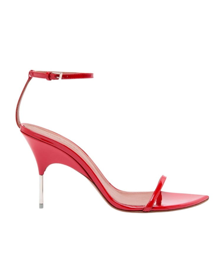 Amina Muaddi Pointed High Heel Sandals In Red