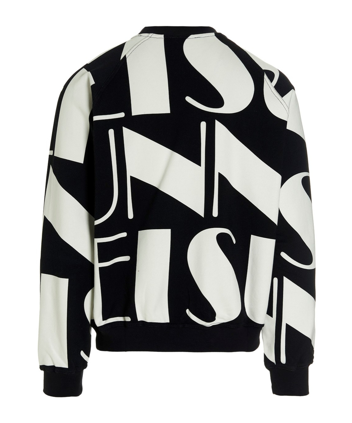 Sunnei All-over Logo Printed Crewneck Sweatshirt In Black