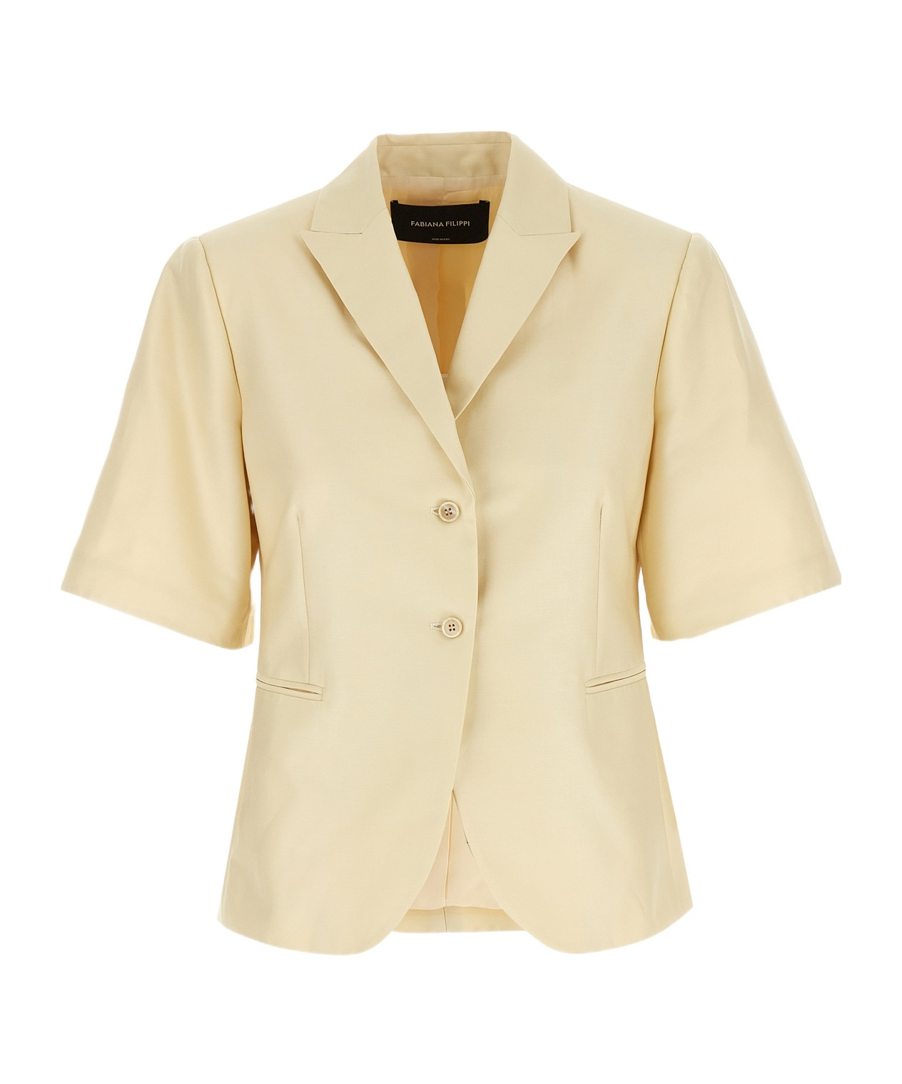 Shop Fabiana Filippi Long Sleeve Casual Jacket In White