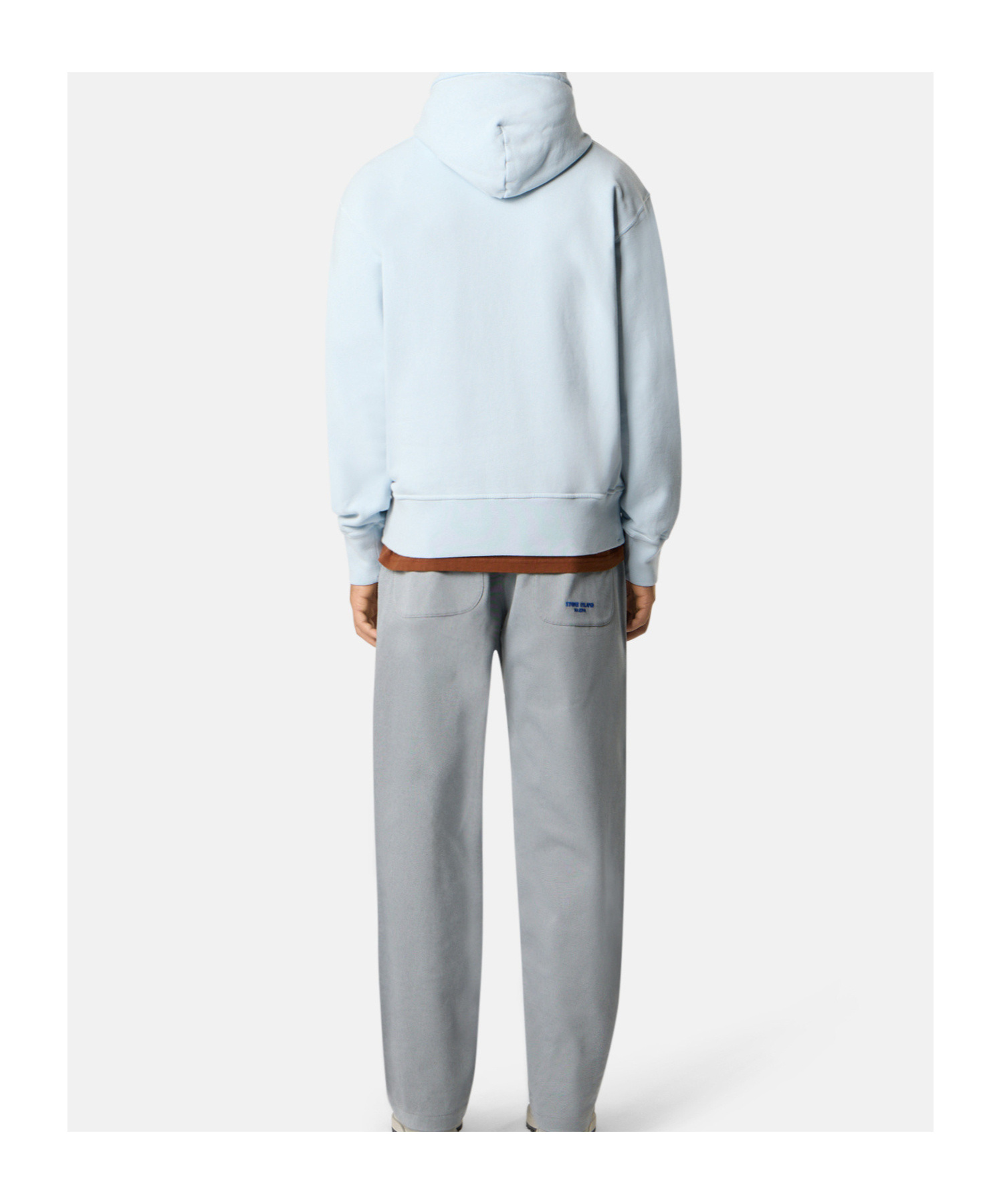 Stone Island Oversized-fit Hooded Sweatshirt With Pouch Pocket In Blue