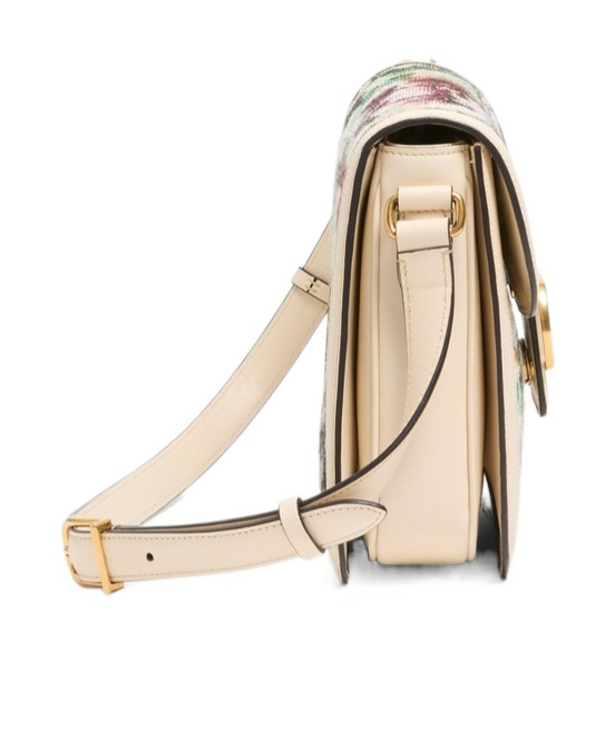 Valentino 9 To 5 Jacquard Voyage Vlogo Shoulder Bag In Nude