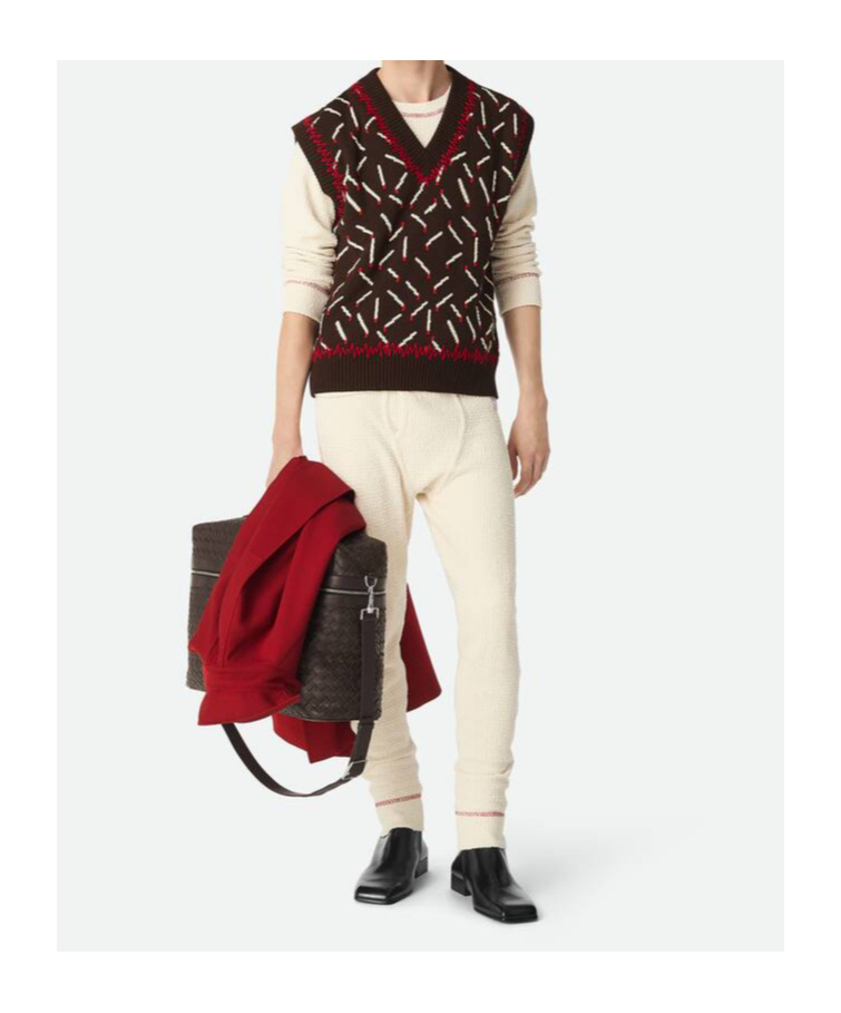 Shop Bottega Veneta Cotton Jacquard Matches Gilet In Black