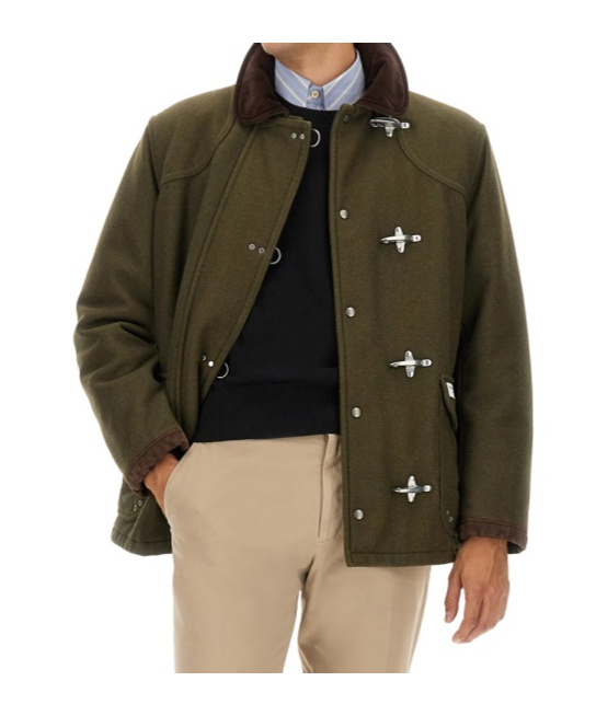 Fay Hook-fastening Patch-pocket Parka In Green