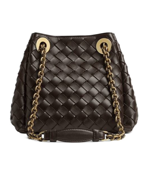 Bottega Veneta Intrecciato Parachute Shoulder Bag In Black