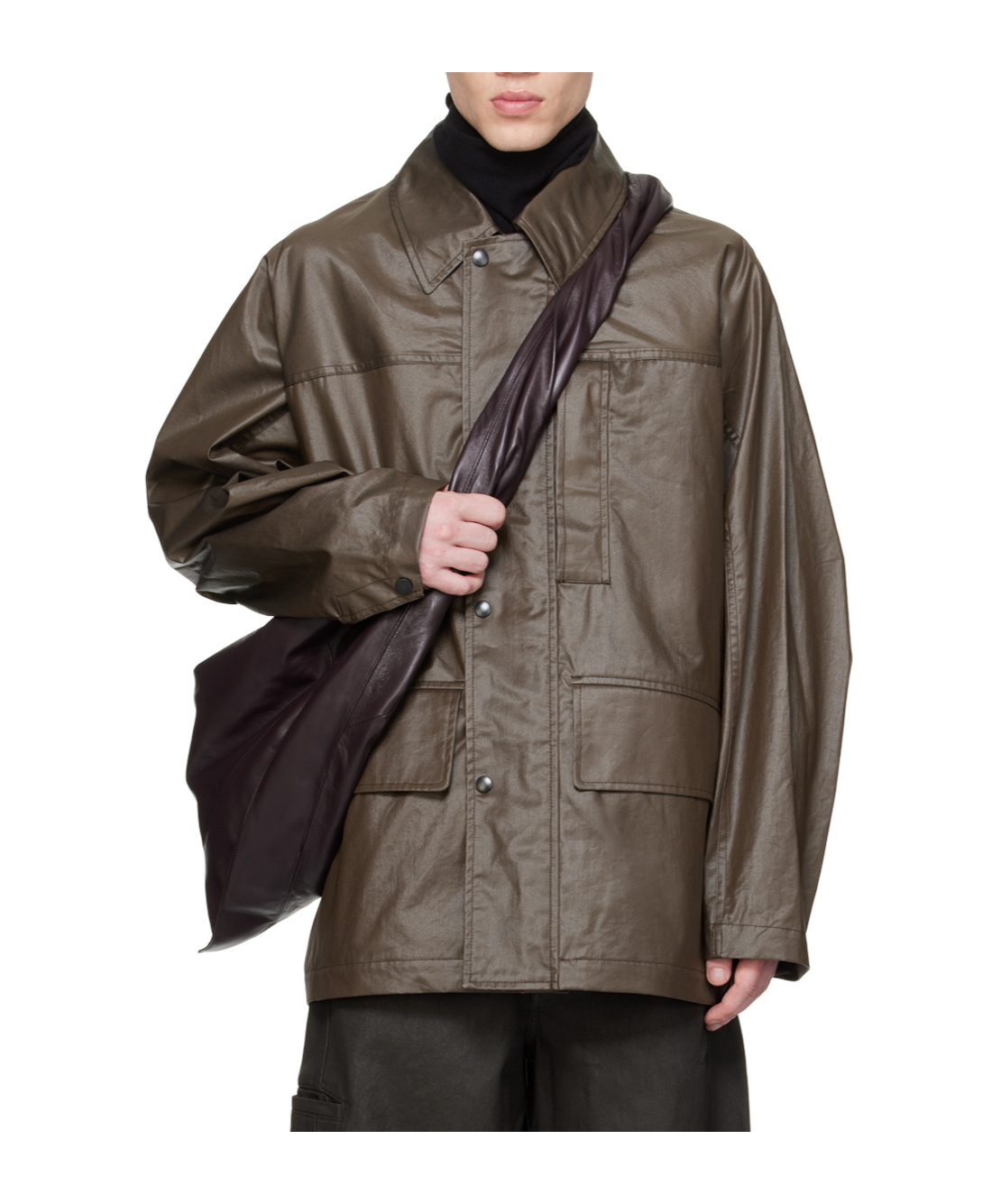 Lemaire Snap-buttoned Rain Jacket In Black