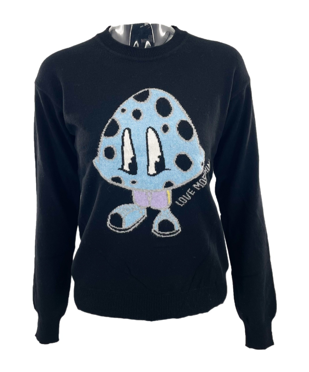 Moschino Round-collar And Long-sleeved Sweater In Black