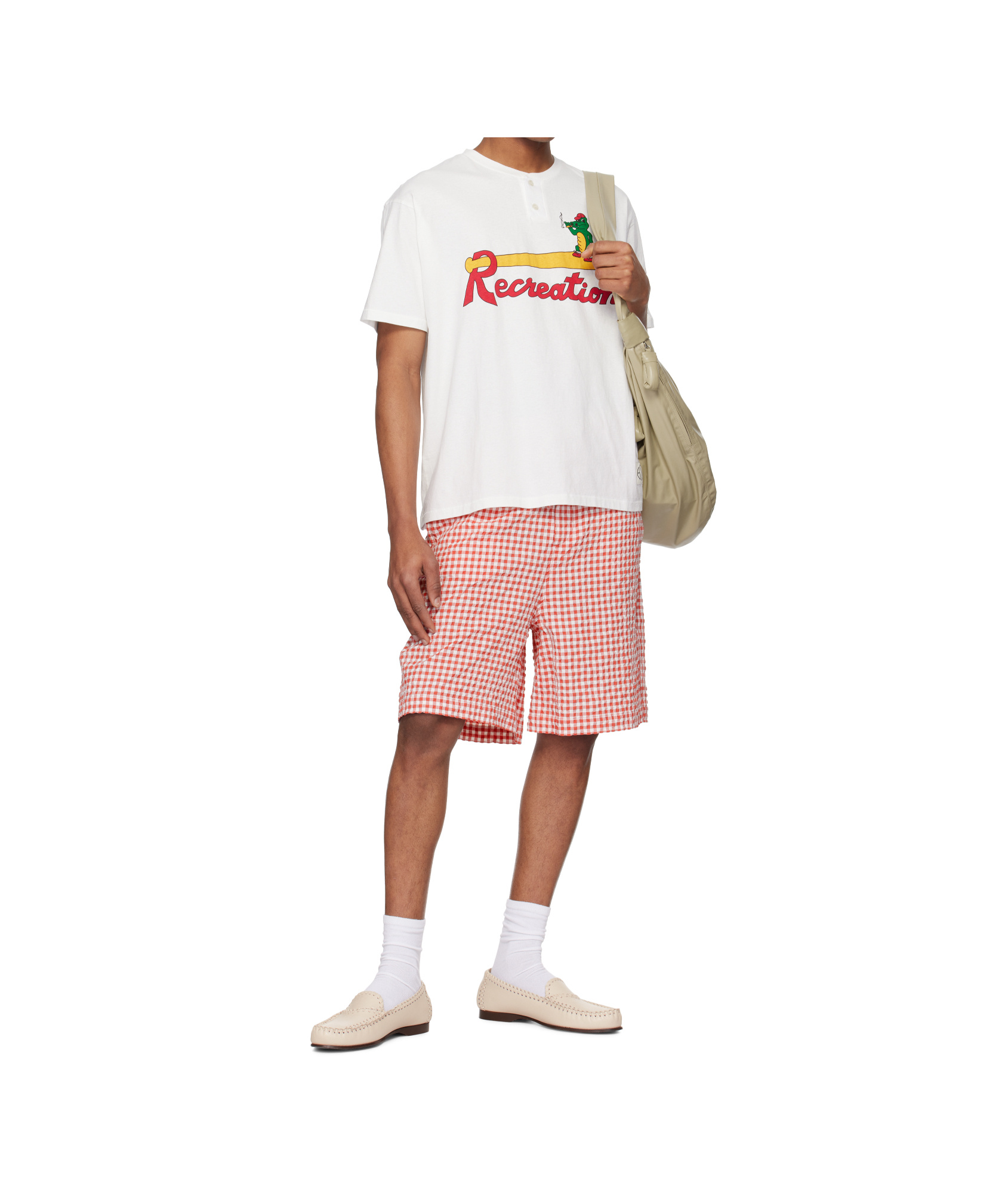 Bode Printed Cotton-jersey Henley T-shirt In White