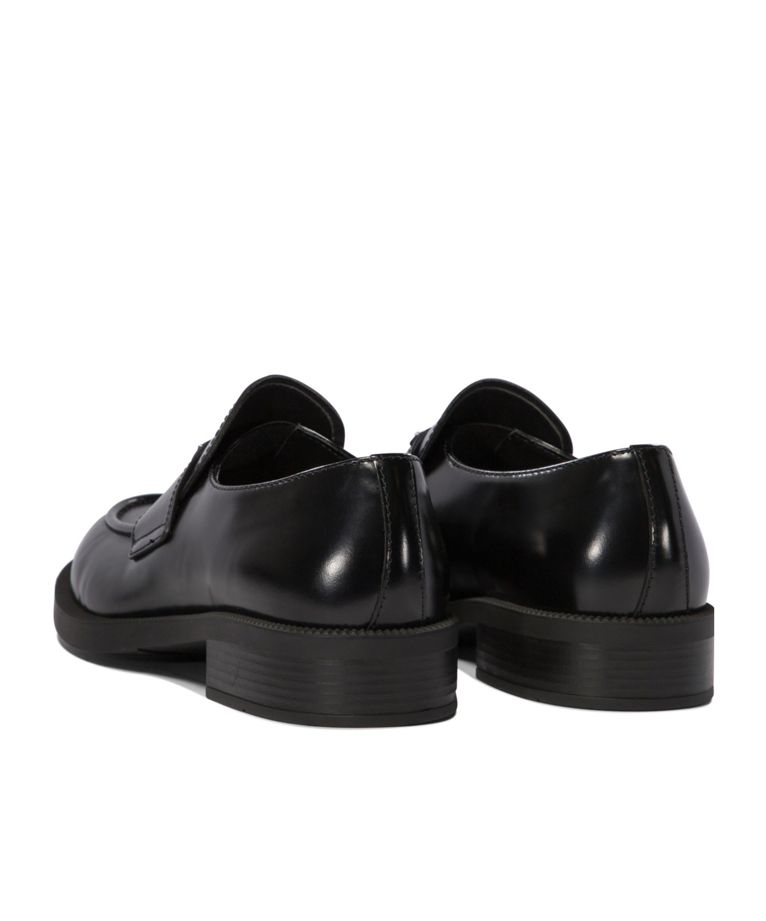 Prada Chocolate Moccasin In Black Patent Leather Men