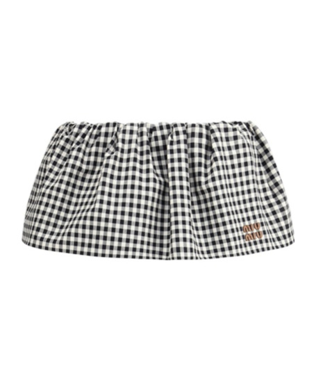 Miu Miu Women Vichy Pattern Miniskirt