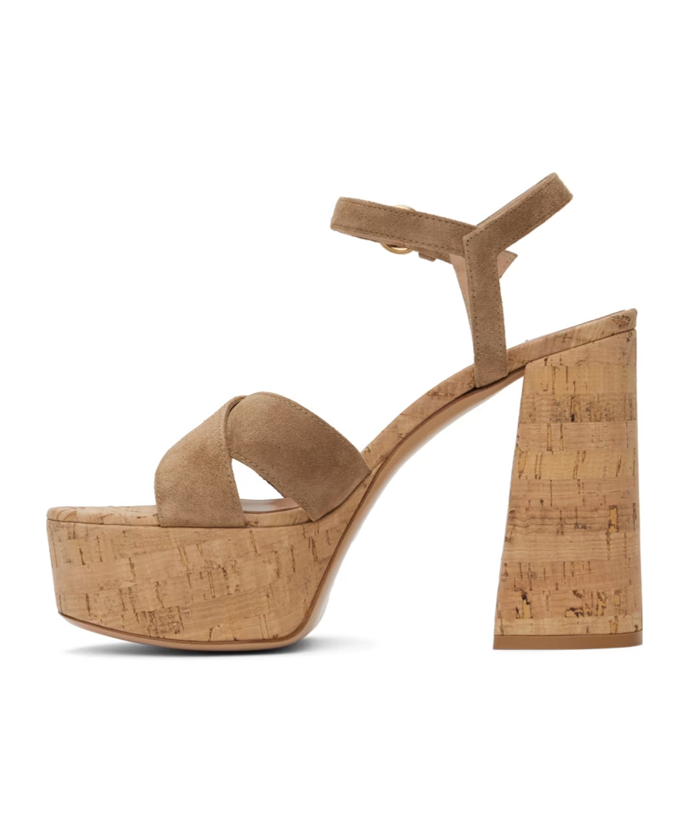 Gianvito Rossi Beige Bebe Heeled Sandals In Brown