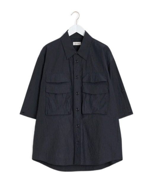 Lemaire Short-sleeved Shirt In Black