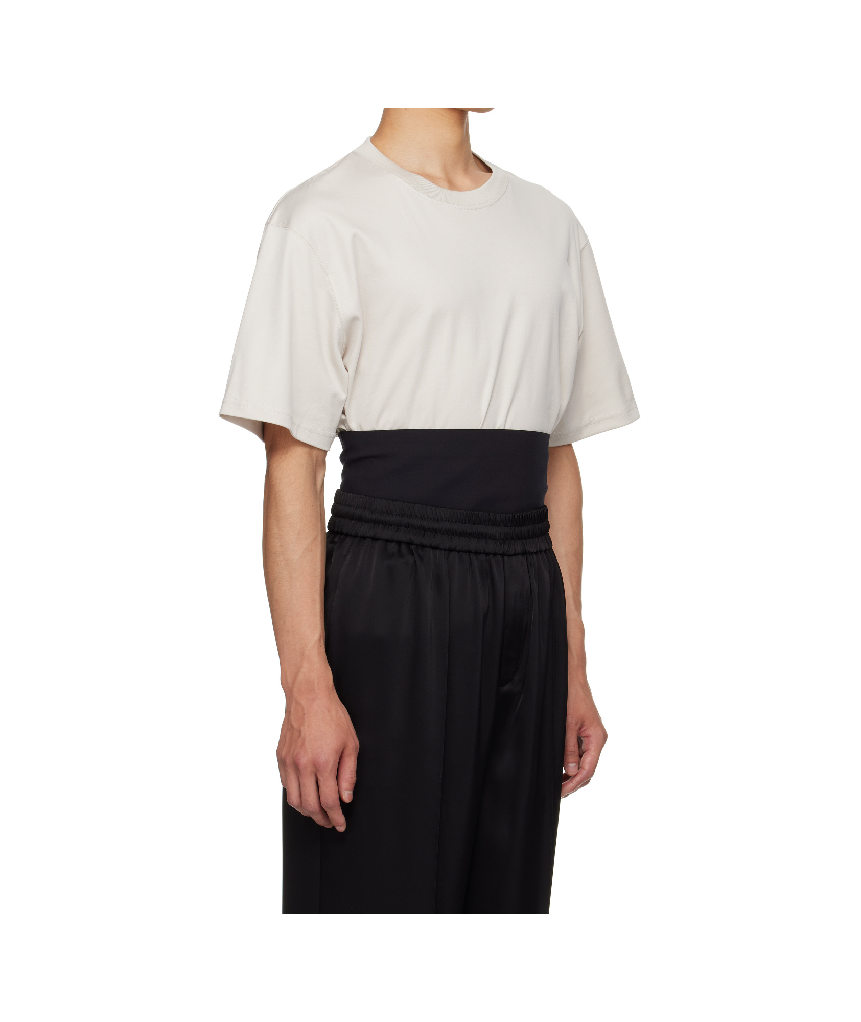 Mugler Ribbed Round-neck T-shirt In Neutral