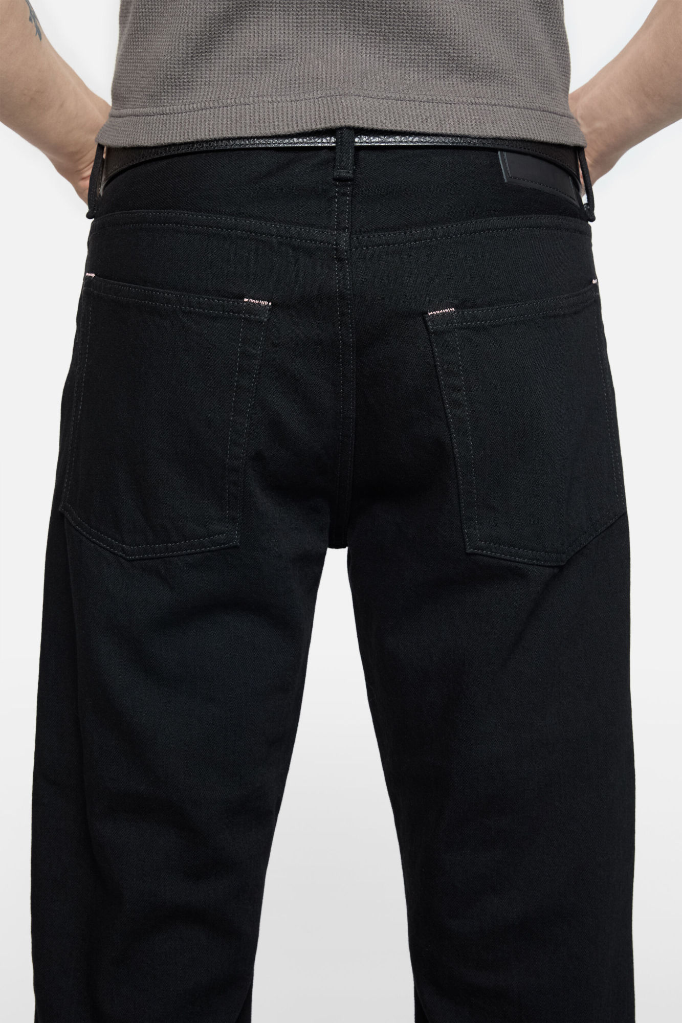 Acne Studios Denim Trousers With Belt Loops In Black