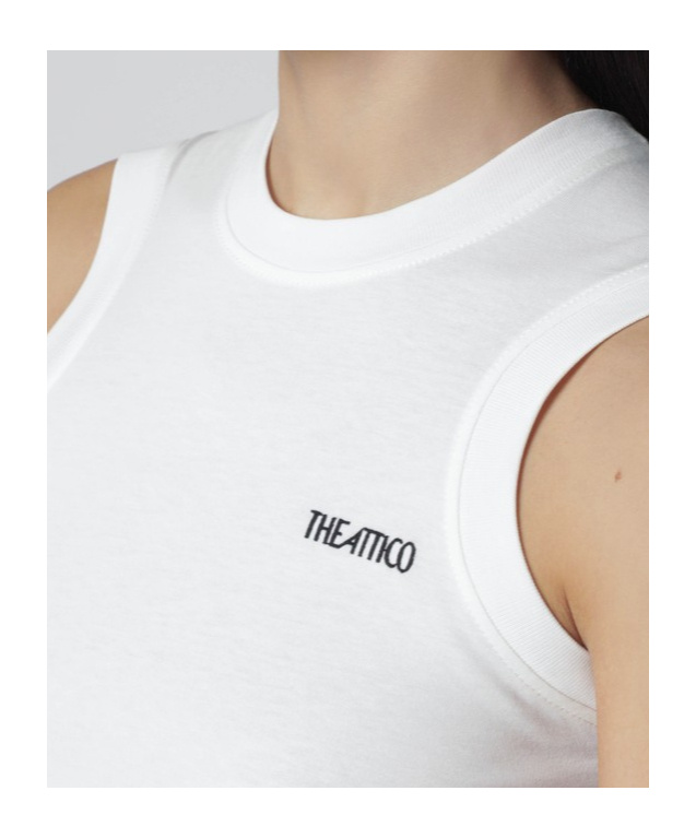 Attico Tank Top With Shaped Hem In White