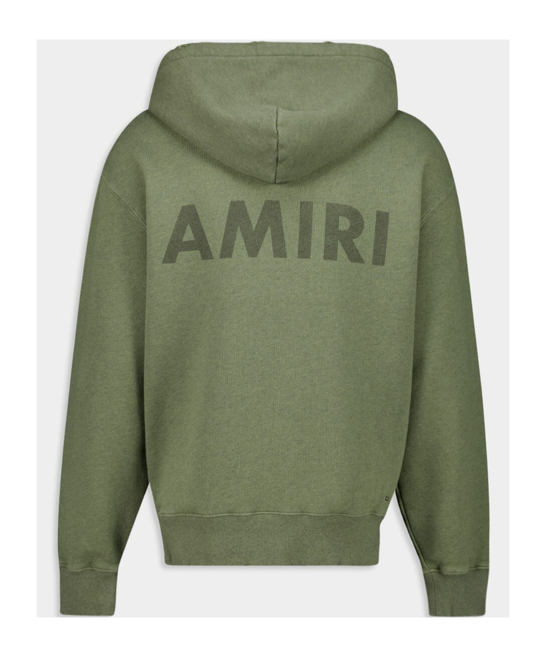 Amiri Logo-detail Frayed-hem Hoodie In Green