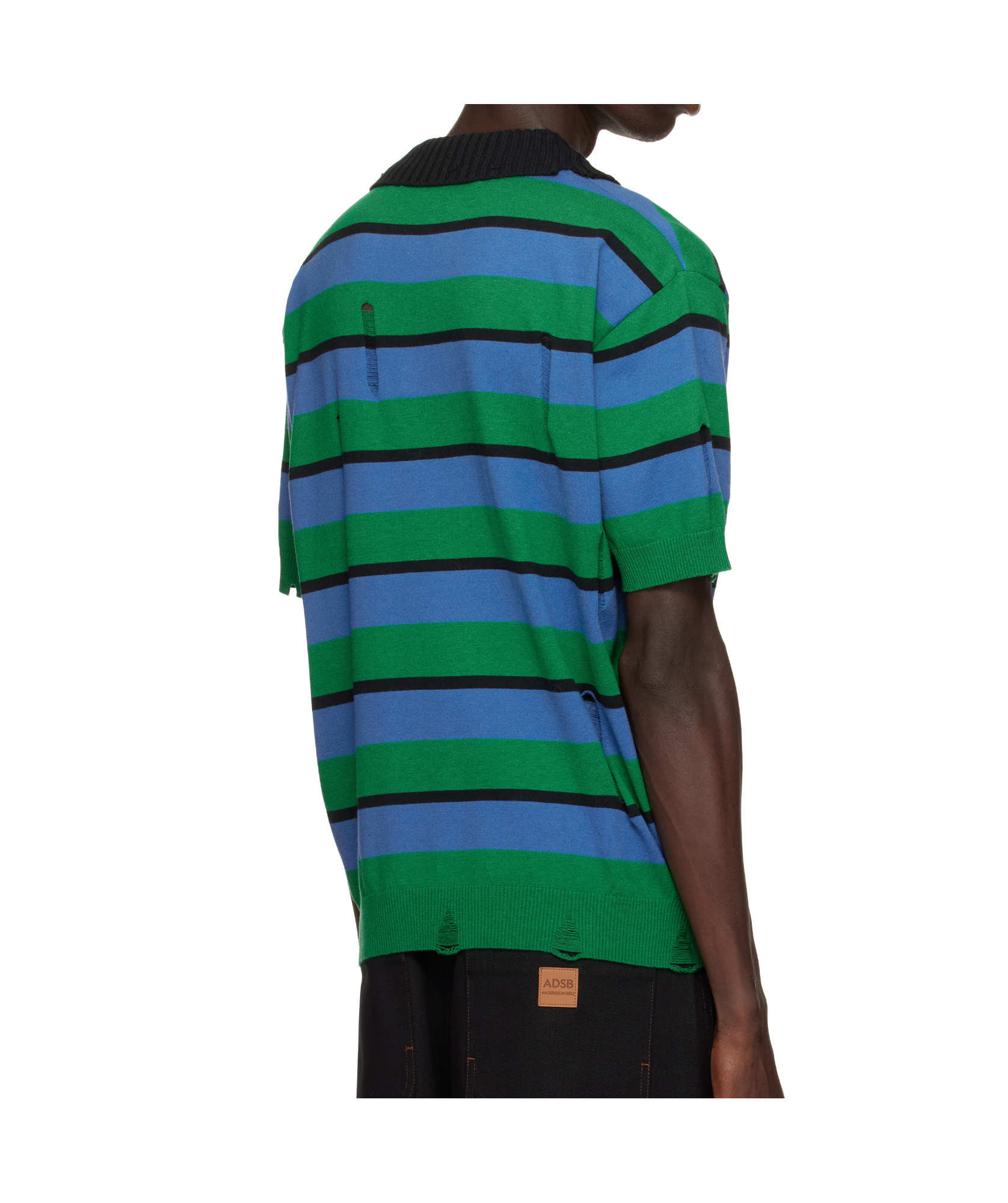 Andersson Bell Damaged Stripe Polo In Multi-color