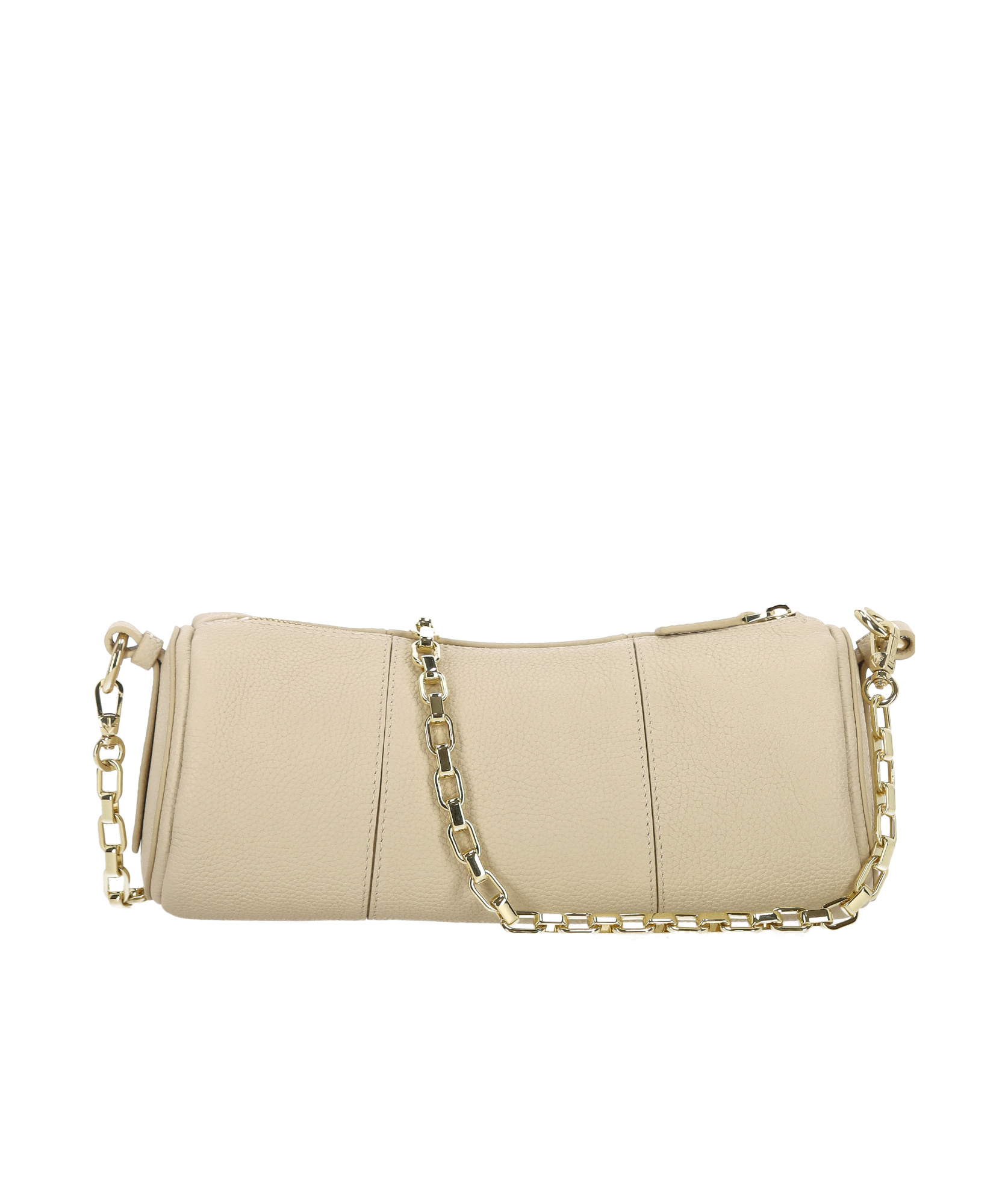 Manu Atelier Zipper Shoulder Bag In Nude